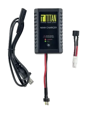 Titan new Nimh charger with EU power plug and Deans connector. Comes with a Tamiya converter included.